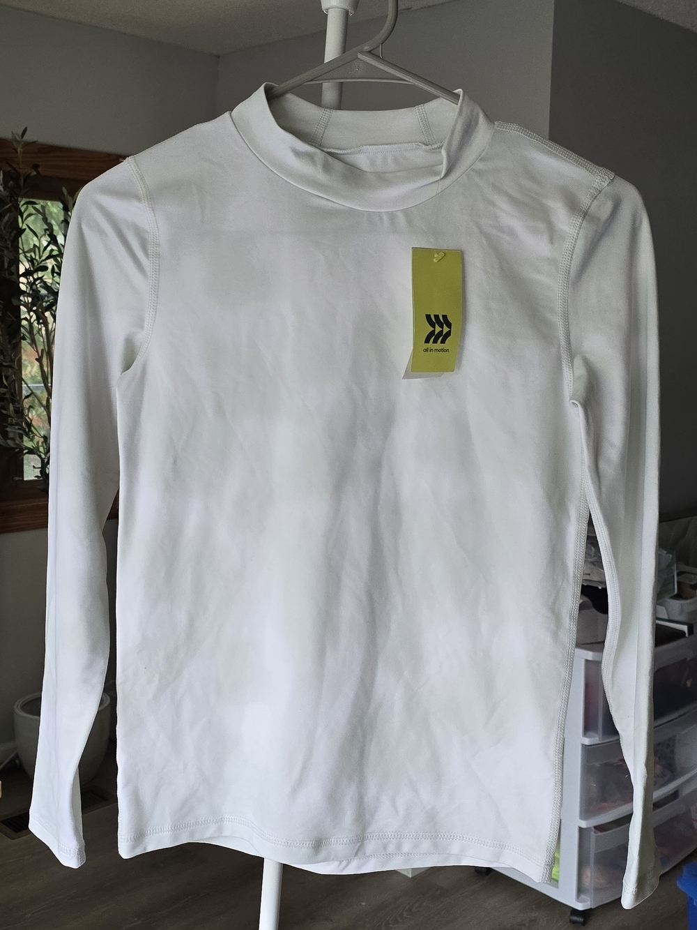 all in motion White Performance Mock Neck Top